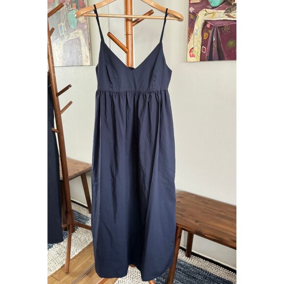 Quince - 100% Organic Cotton Sleeveless Maxi Dress in Navy - Picture 2 of 9